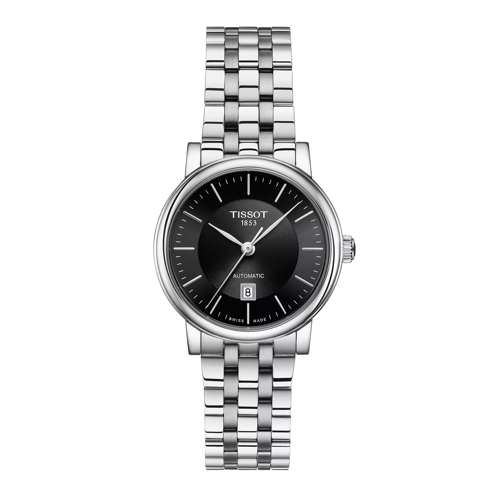 Vue de face de la montre Tissot Carson Premium Automatic Lady