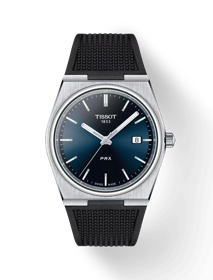 Front view of the watch Tissot PRX 40mm with shadow