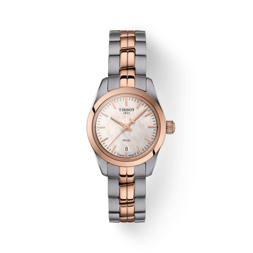 Vue de face de la montre Tissot PR 100 Lady Small avec ombre