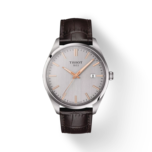Front view of the watch Tissot PR 100 with shadow