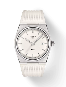 Front view of the watch Tissot PRX 40mm with shadow