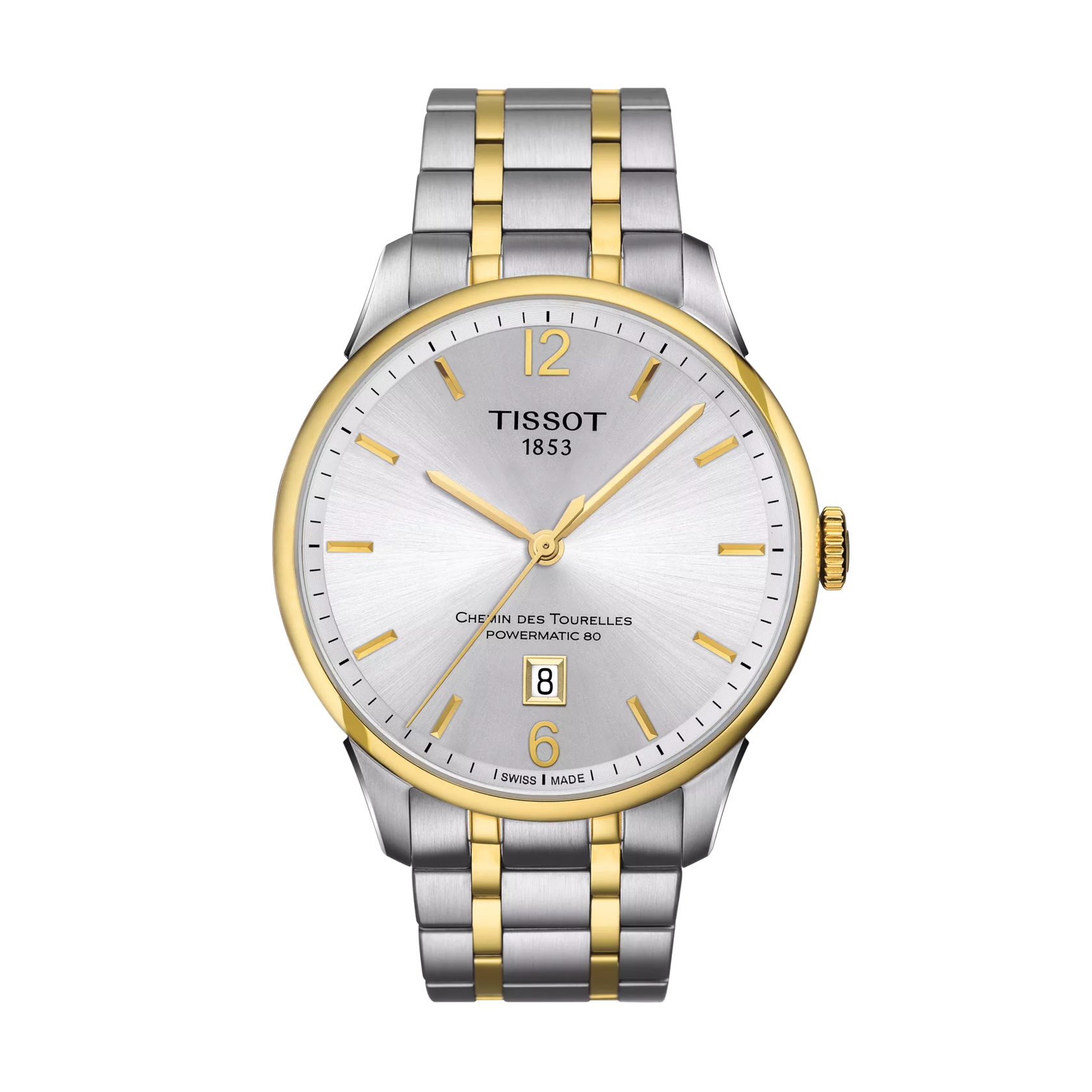Front view of the watch Tissot Chemin des Tourelles Powermatic 80