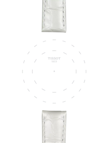 TISSOT ホワイト レザーストラップ 16mmのラグのフォーカス