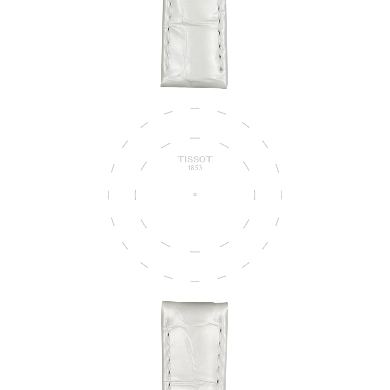Focus on the lugs of Tissot Official White Leather Strap Lugs 16 mm