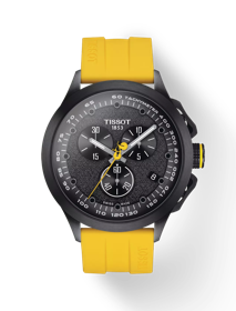 Front view of the watch Tissot T-Race Cycling Tour de France 2023 with shadow