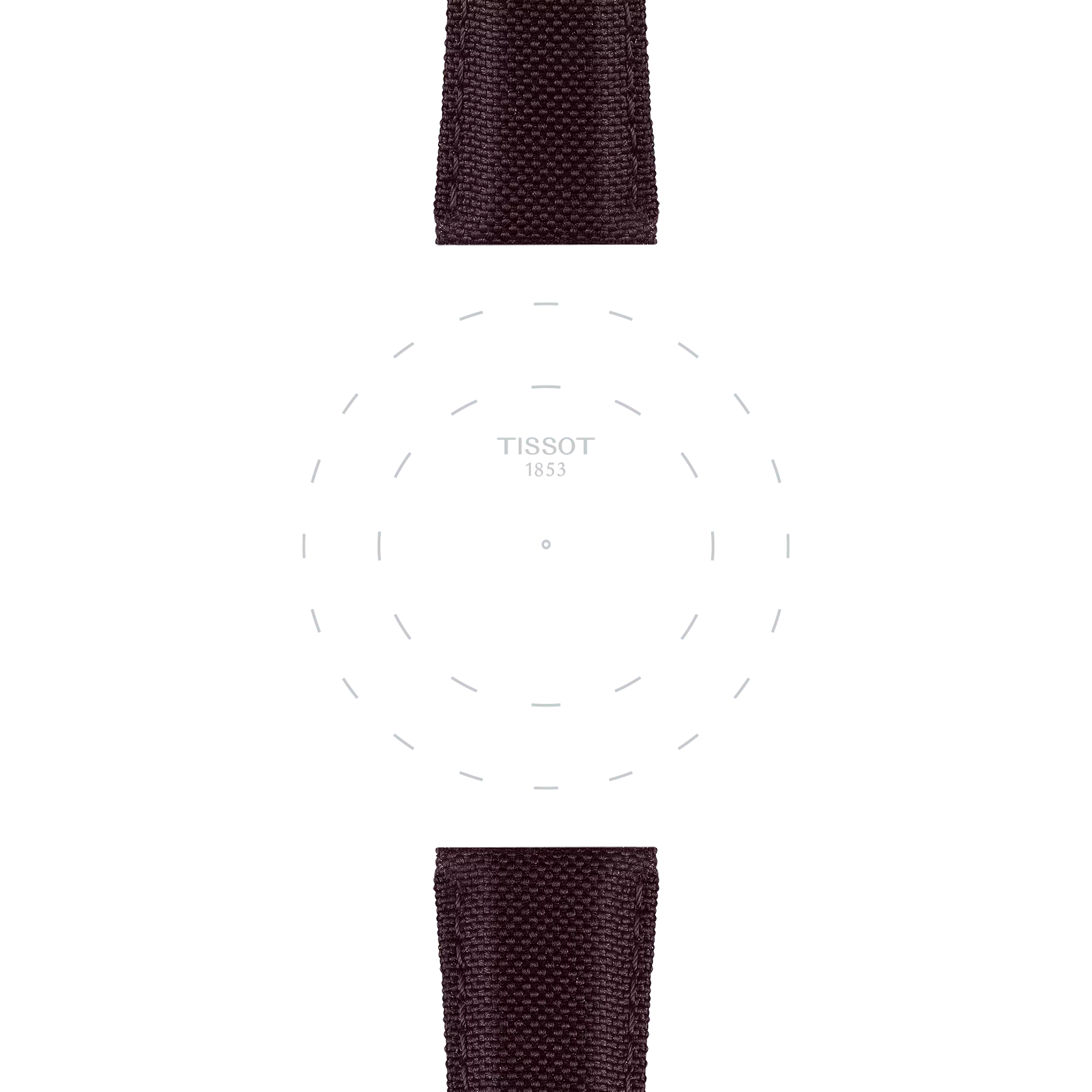 Focus on the lugs of Tissot Official Brown Fabric Strap Lugs 21 mm