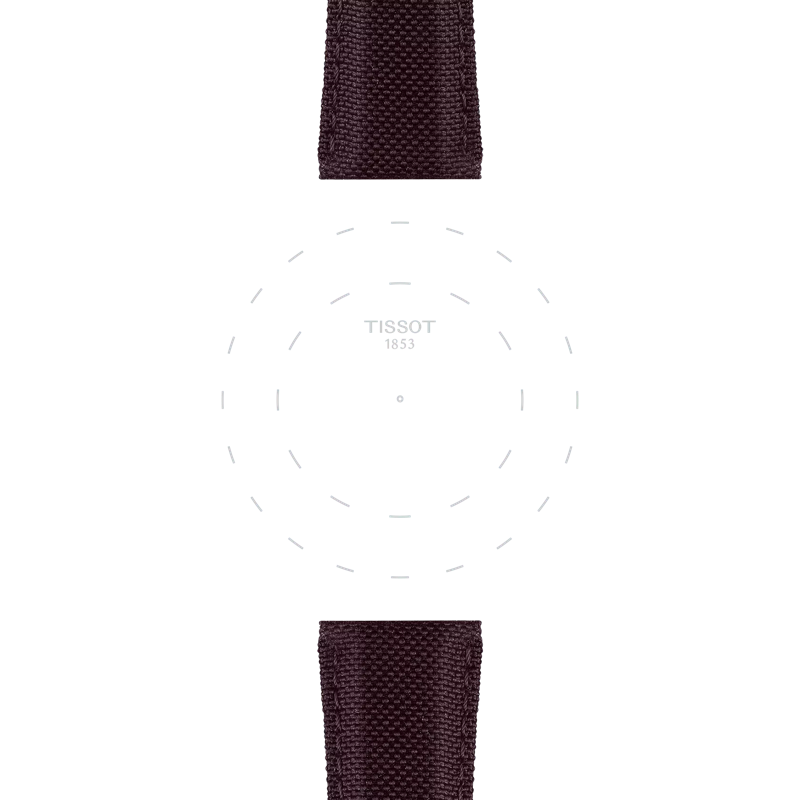 Focus on the lugs of Tissot Official Brown Fabric Strap Lugs 21 mm