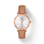 Front view of the watch Tissot Everytime 34mm with shadow