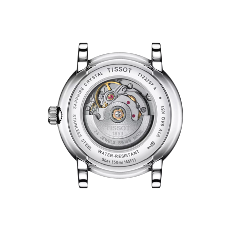 Back view of the watch case Tissot Carson Premium Automatic lady