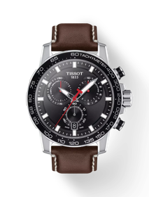 Vue de face de la montre Tissot Supersport Chrono avec ombre
