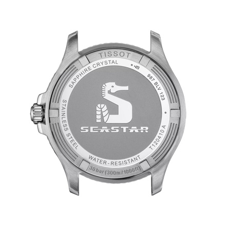 Back view of the watch case Tissot Seastar 1000 40mm