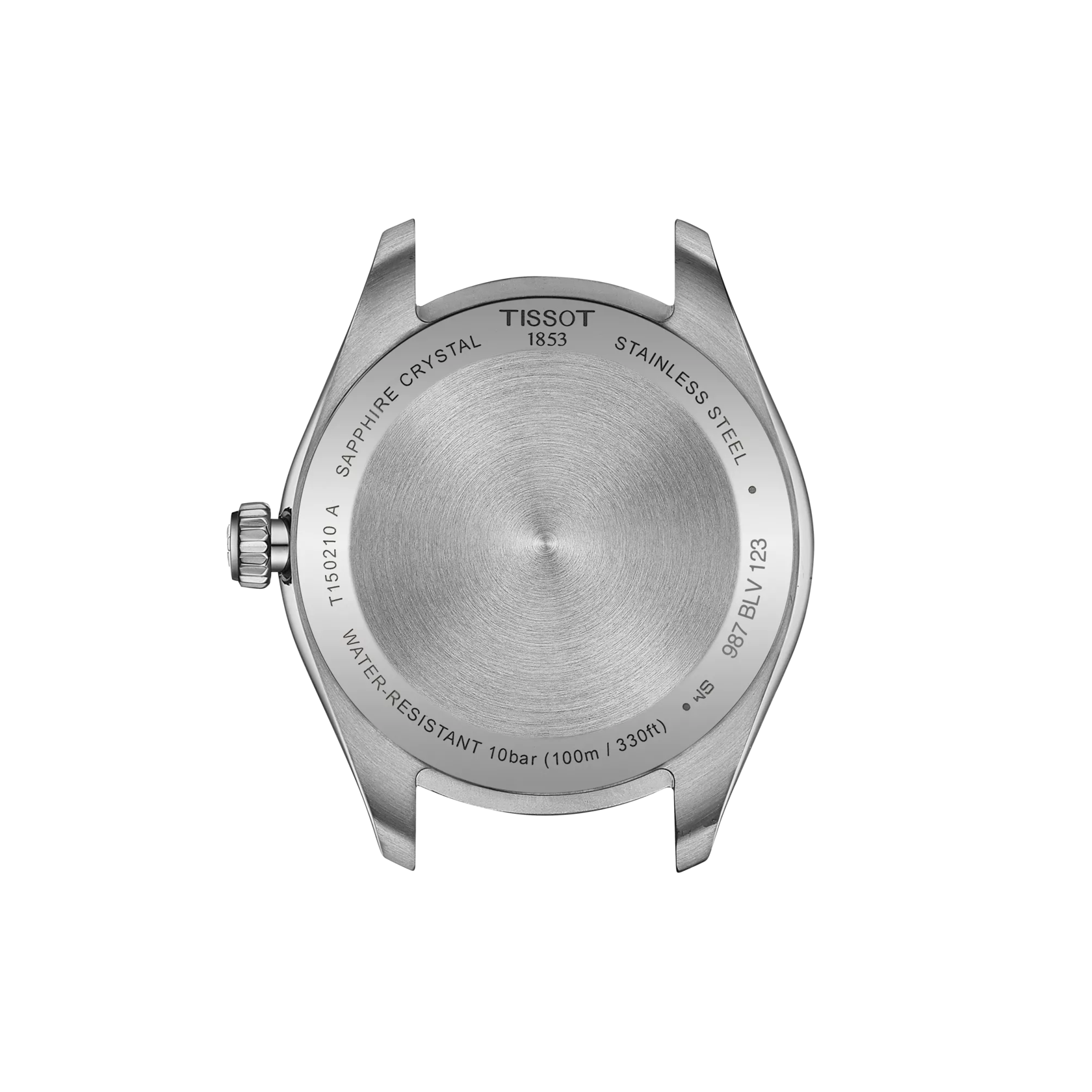 Back view of the watch case Tissot PR 100 34mm