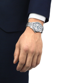 Simulation of the watch Tissot Le Locle Powermatic 80 20th Anniversary on a wrist