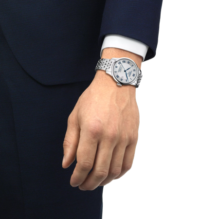 Simulation of the watch Tissot Le Locle Powermatic 80 20th Anniversary on a wrist