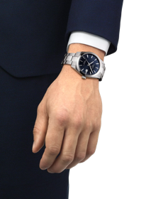 Simulation of the watch Tissot ジェントルマン オートマティック パワーマティック80 シリシウム on a wrist