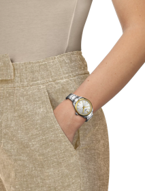 Simulation of the watch Tissot PR 100 34mm on a wrist
