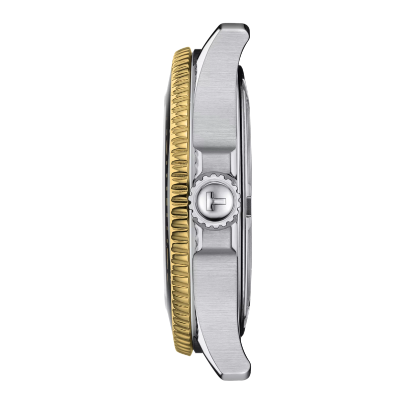 Profile view of the watch case Tissot Seastar 1000 36mm