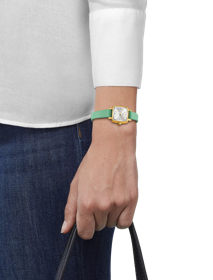 Simulation of the watch Tissot Lovely Square Summer Kit on a wrist