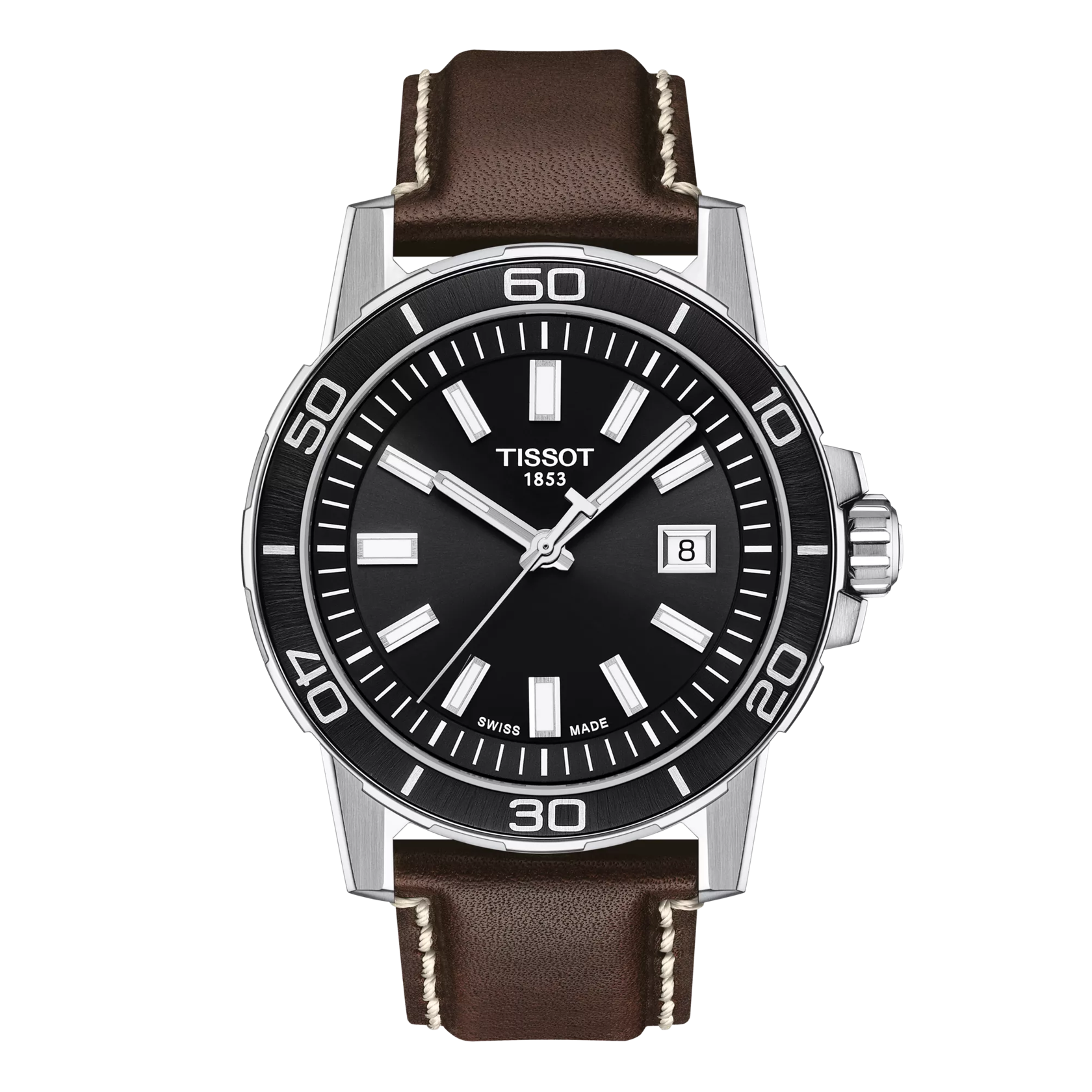 Vue de face de la montre Tissot Supersport Gent