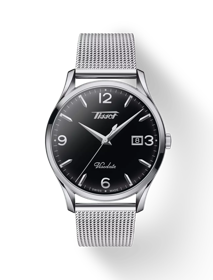 Front view of the watch Tissot Heritage Visodate with shadow