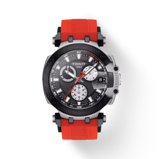Front view of the watch Tissot T-Race Chronograph with shadow