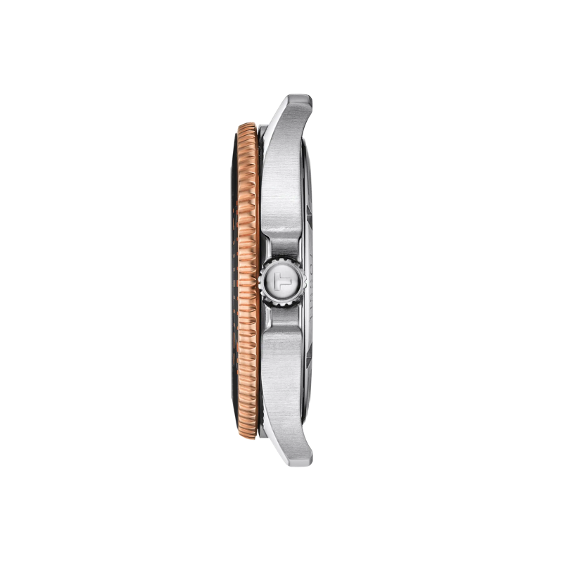 Profile view of the watch case Tissot Seastar 1000 Quartz 40mm