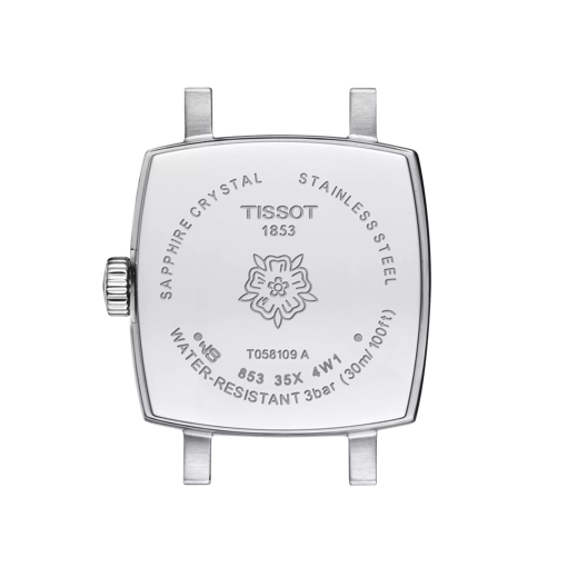 Back view of the watch case Tissot Lovely Square