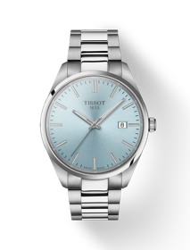 Front view of the watch Tissot PR 100 Quartz 40mm with shadow