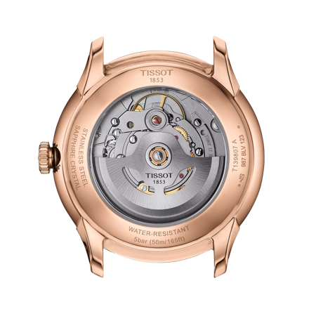 Back view of the watch case Tissot 杜魯爾系列自動款39mm