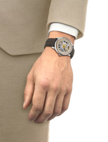 Simulation of the watch Tissot Chemin Des Tourelles Skeleton on a wrist