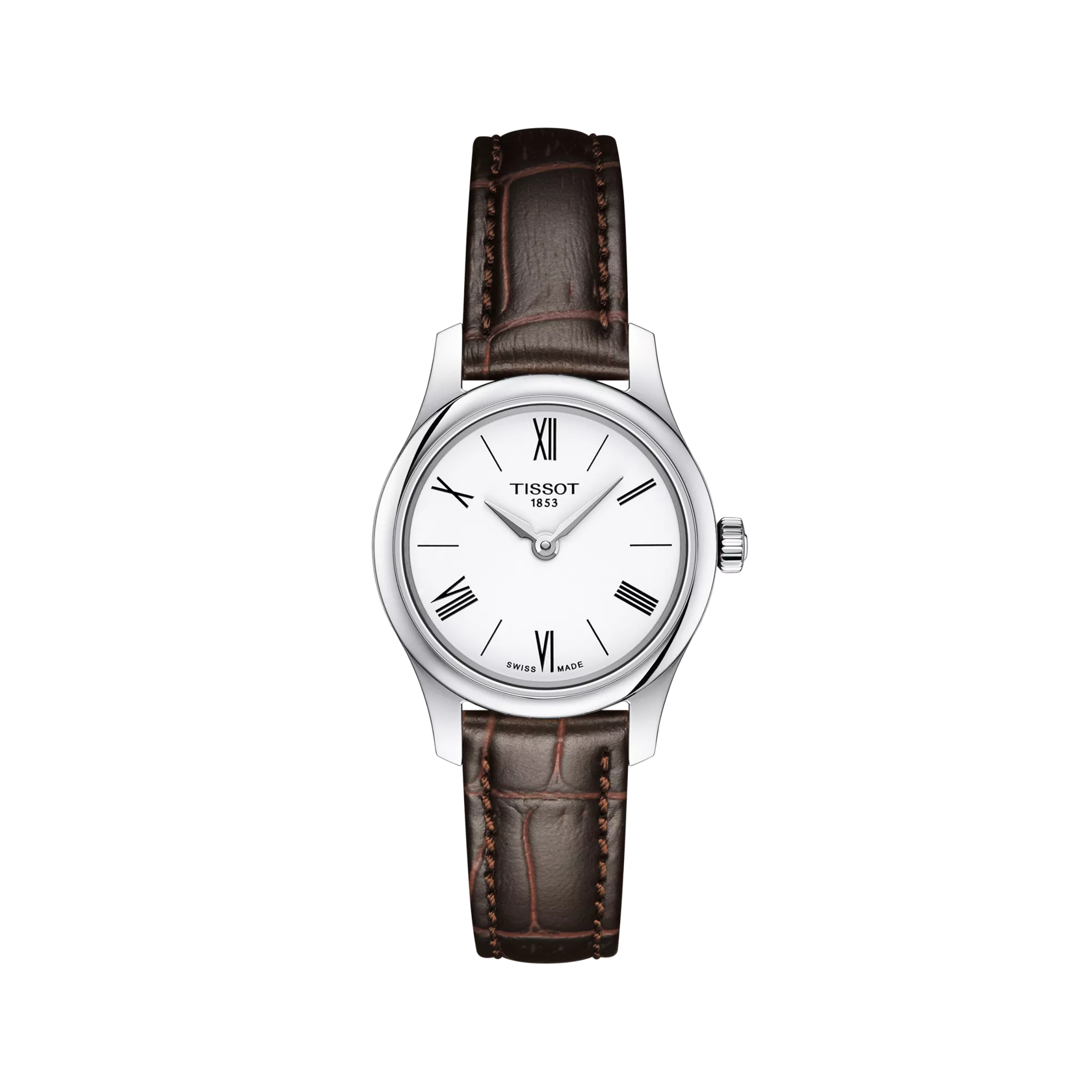 Vue de face de la montre Tissot Tradition 5.5 Lady
