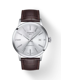 Vista frontal del reloj Tissot Classic Dream Swissmatic con sombra