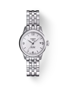 Vue de face de la montre Tissot Le Locle Automatic Small Lady (25.30) avec ombre