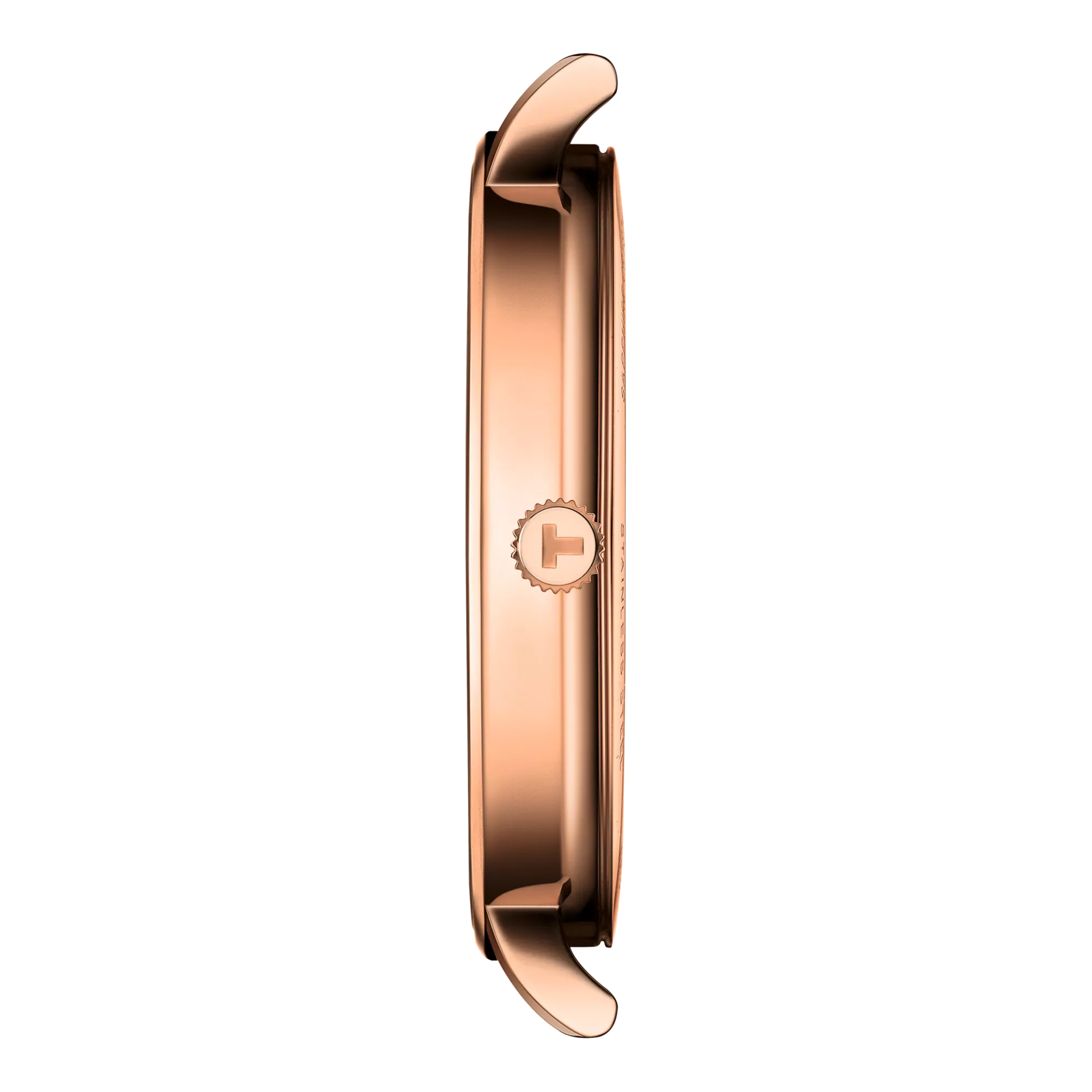 Profile view of the watch case Tissot Everytime 40mm