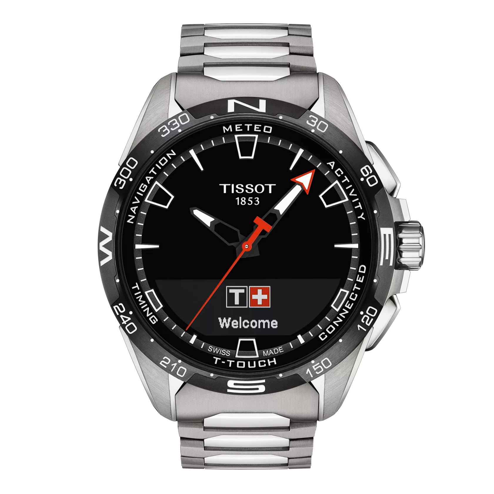 Front view of the watch Tissot T-Touch Connect Solar