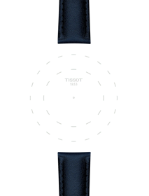 Zoom sur l'entre-corne de Bracelet Officiel Tissot Synthétique Bleu Vegan Entre-Cornes 18 mm