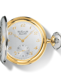 มุมมองด้านหน้าของนาฬิกา Tissot Savonnette Mechanical พร้อมเงา