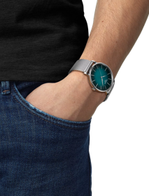 Simulation of the watch Tissot Everytime 40mm on a wrist
