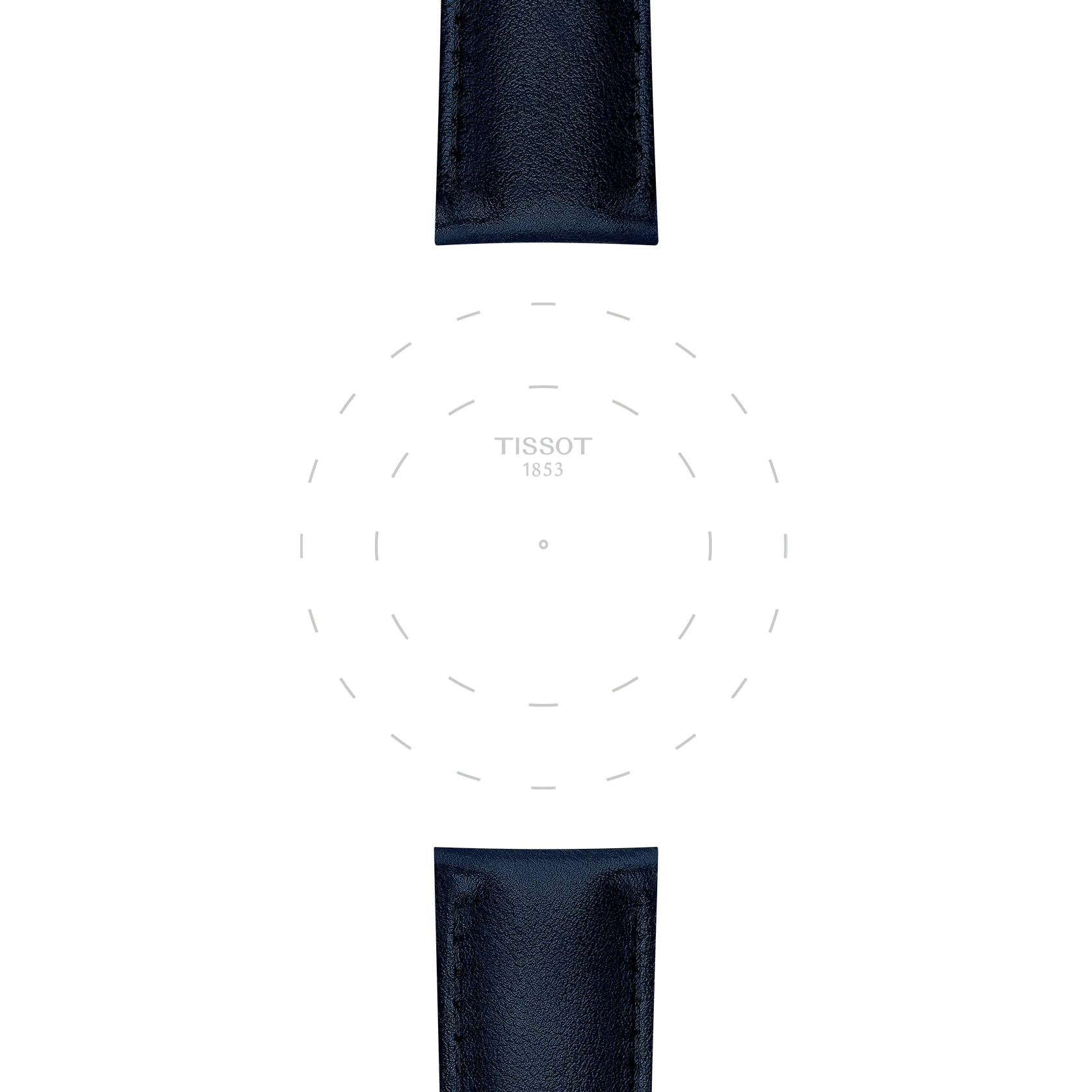 Focus on the lugs of Tissot Official Blue Synthetic Strap Lugs 22 mm