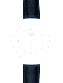 Focus on the lugs of Tissot Officiële Blauwe Synthetische Vegan Band Lugs 22 mm