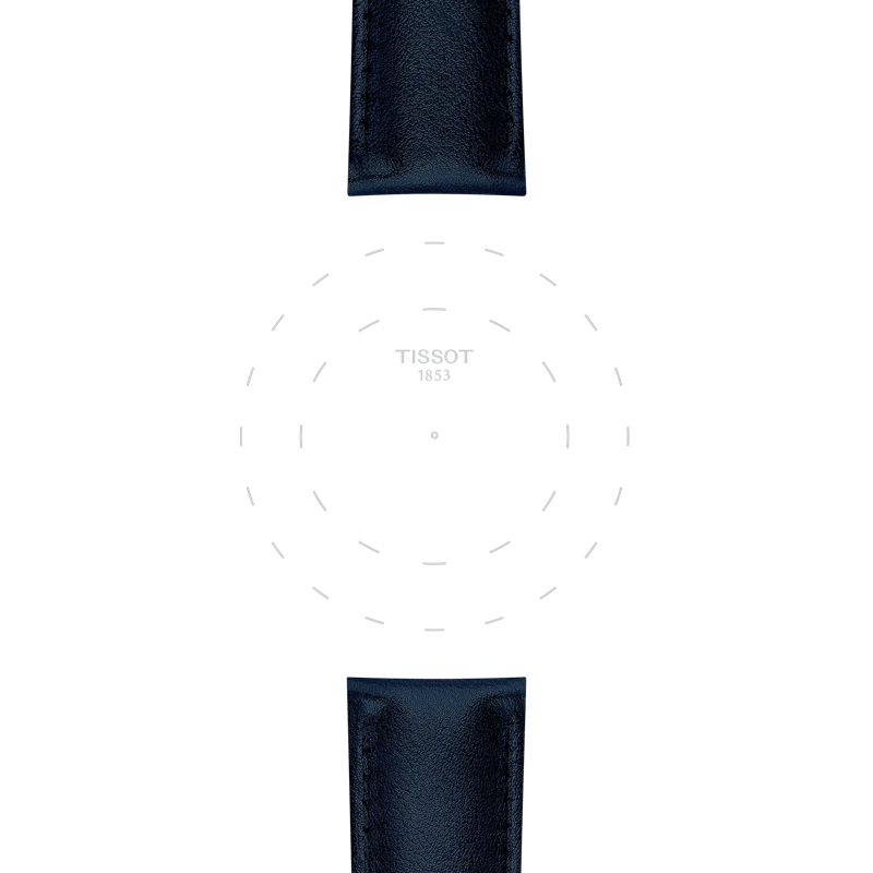 Focus on the lugs of Tissot Official Blue Synthetic Strap Lugs 22 mm