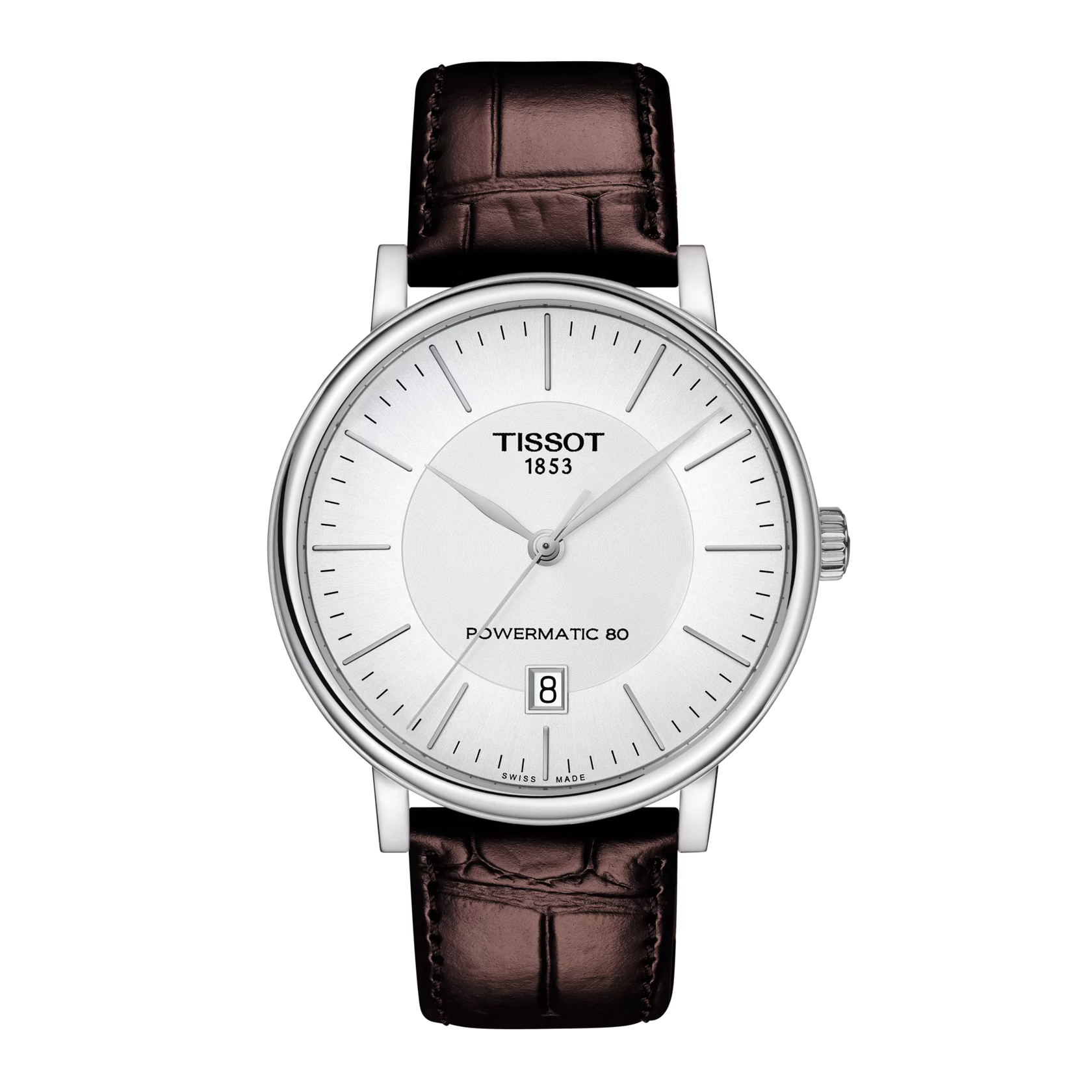 Vue de face de la montre Tissot Carson Premium Powermatic 80