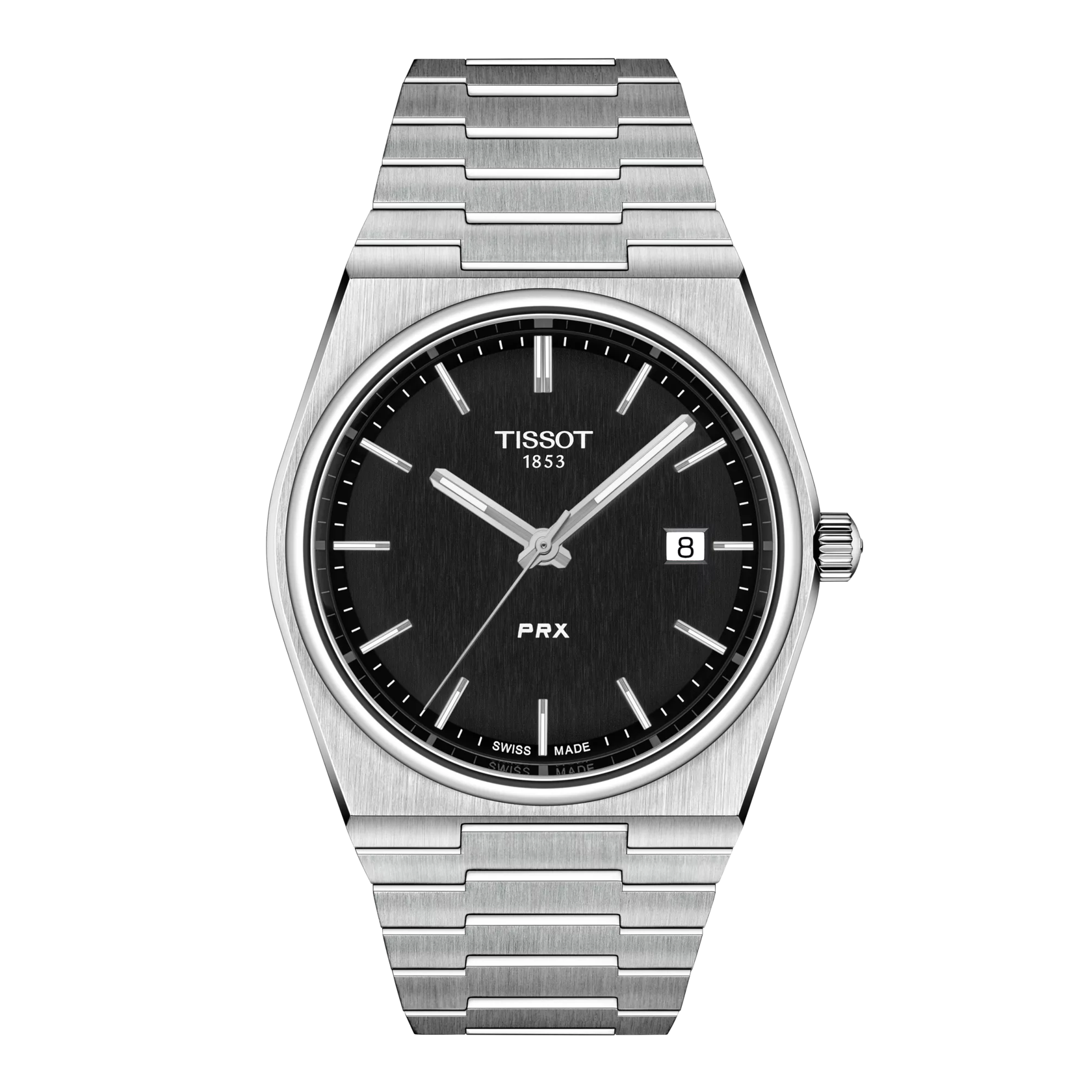 Front view of the watch Tissot PRX 40mm