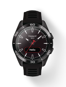 Front view of the watch Tissot T-Touch Connect Sport with shadow