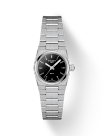 Front view of the watch Tissot PRX 25mm with shadow