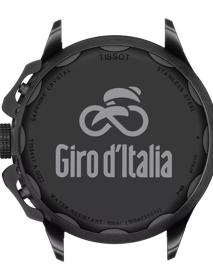 Back view of the watch case Tissot T-Race Cycling Giro d'Italia  2022 Special Edition