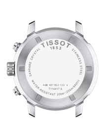 Back view of the watch case Tissot PRC 200 Chronograph