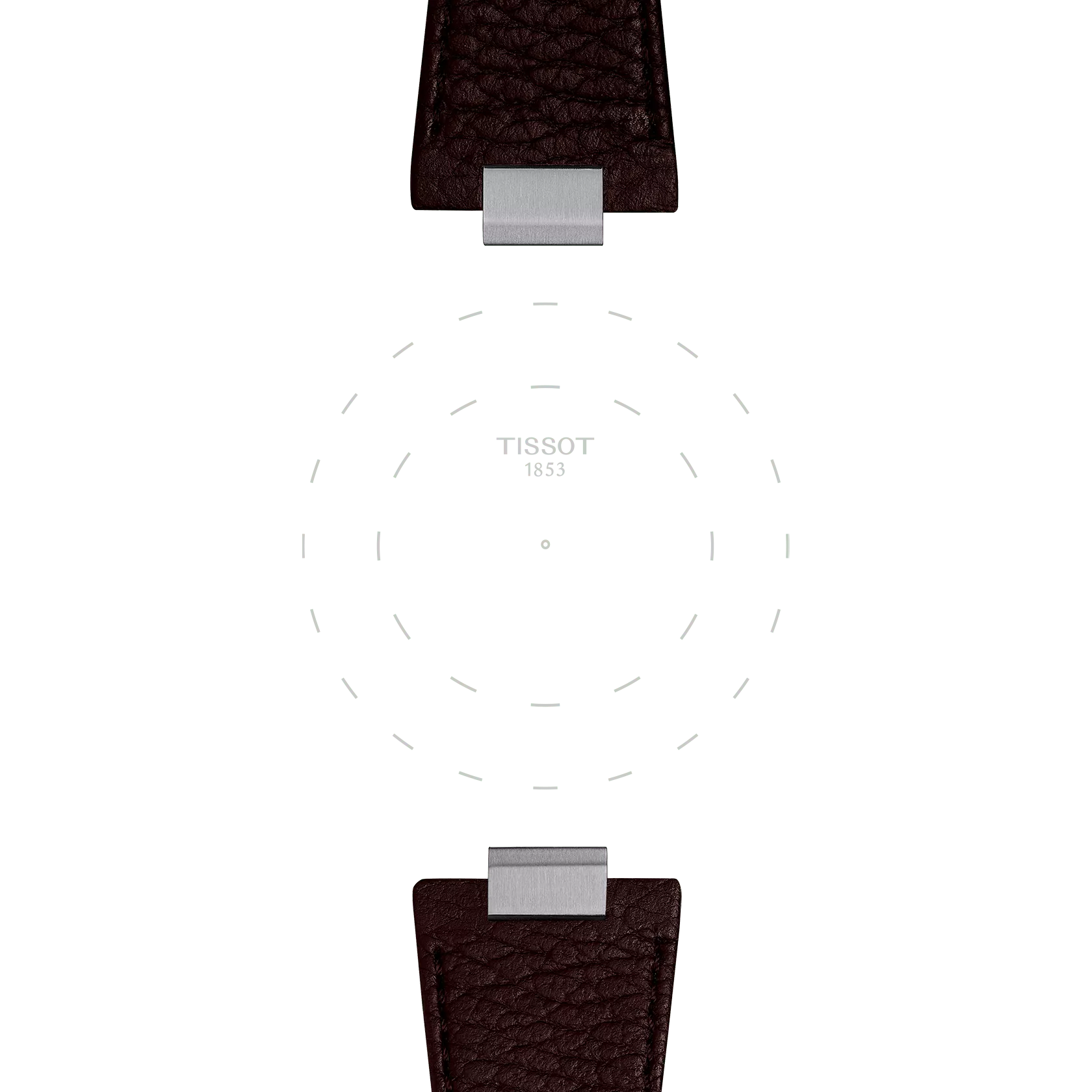 Focus on the lugs of Tissot Official Brown PRX 40mm Leather Strap