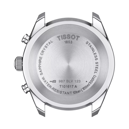 Back view of the watch case Tissot PR 100 Sport Gent Chronograph