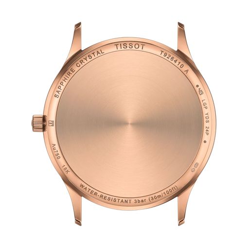 Vue arrière du boîtier de la montre Tissot Excellence 18K Gold